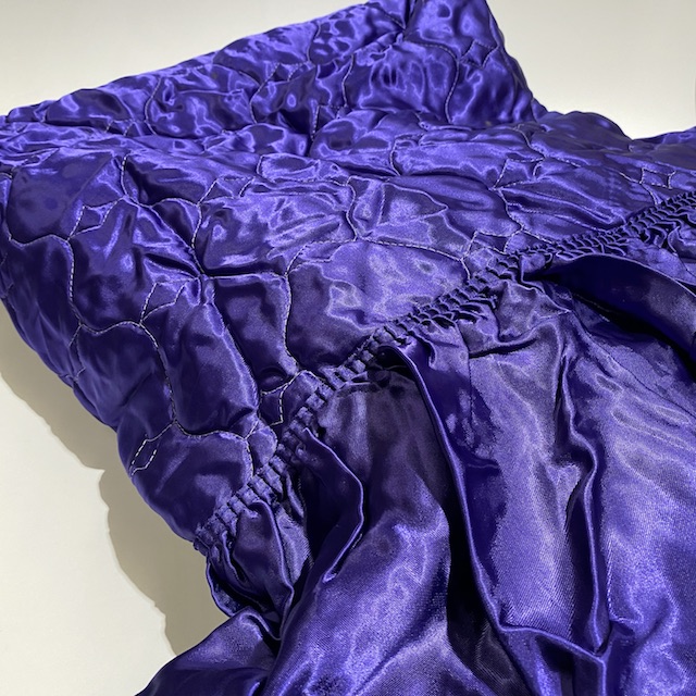 BLANKET, Bedspread - Retro Quilted Purple Satin